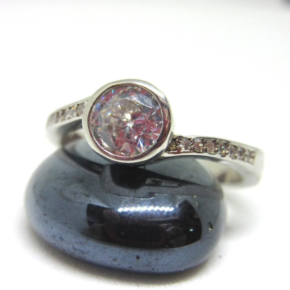 Silver 925 single stone ring sr925-13 - Image 2