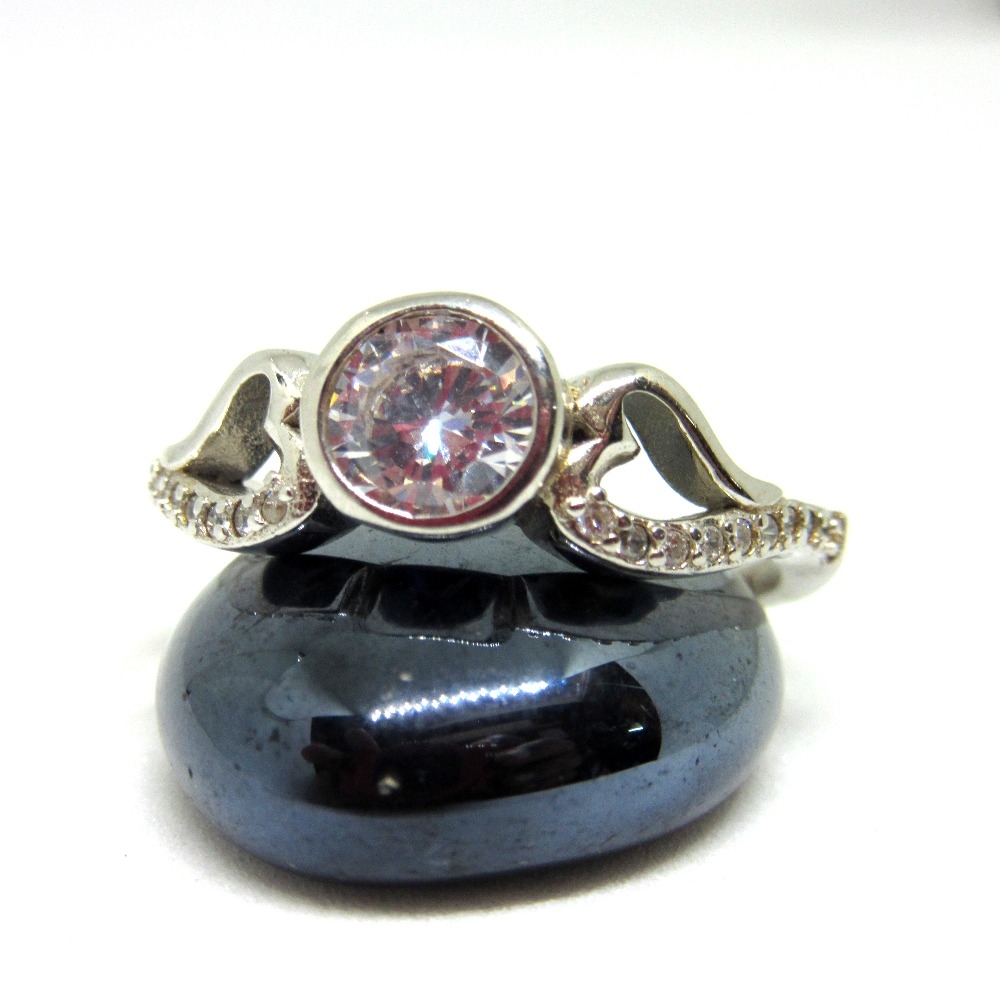 Silver single stone classic ring sr925-27 - Image 2