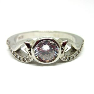 Silver single stone classic ring sr925-27