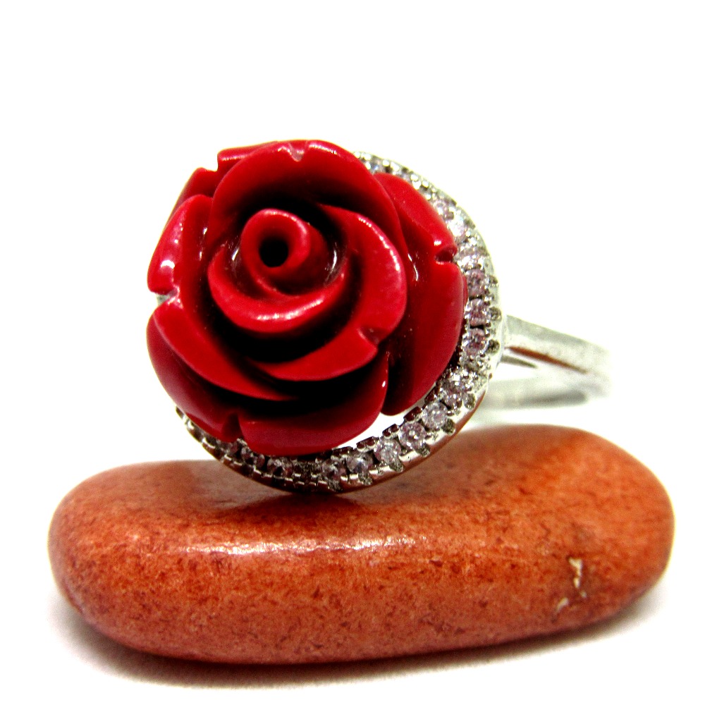 Silver 925 rose meena rare design ring sr925-48 - Image 2