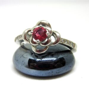 Silver 925 pink stone classic ring sr925-121