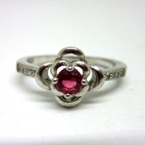 Silver 925 pink stone classic ring sr925-121