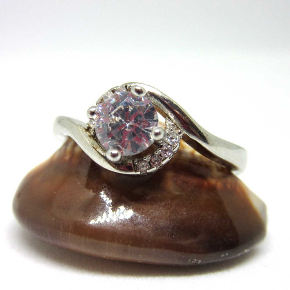 Silver 925 single stone ring sr925-5 - Image 2