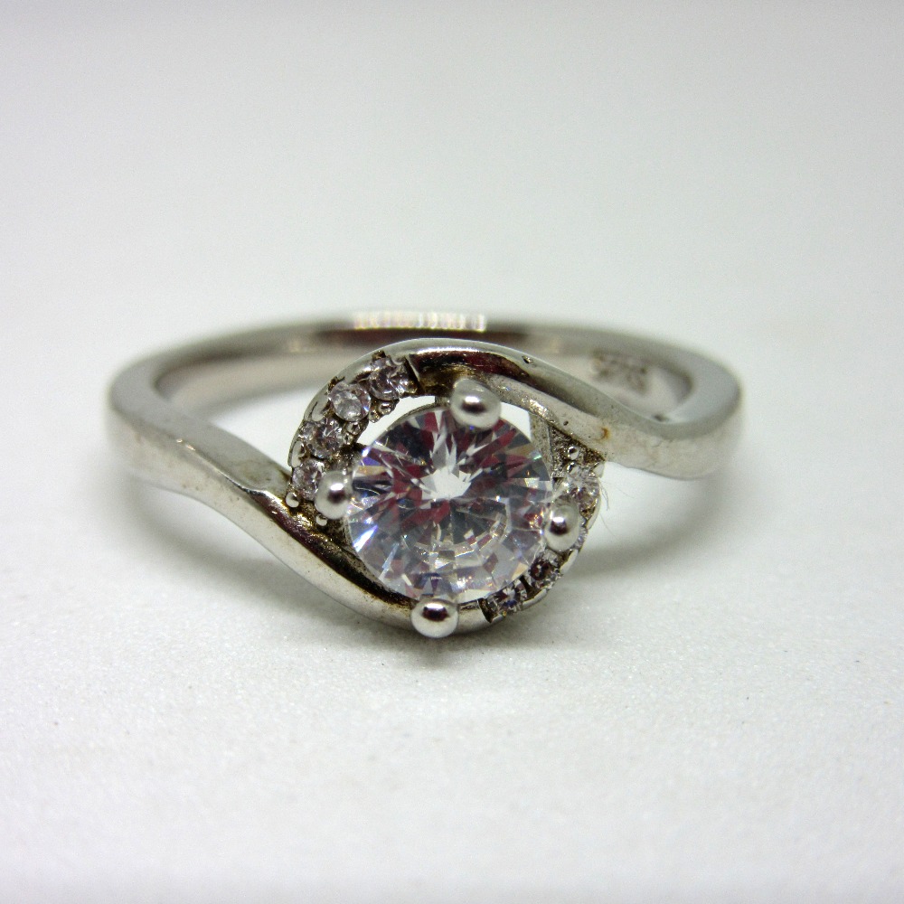 Silver 925 single stone ring sr925-5