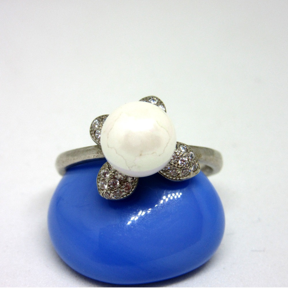 Silver 925 white pearl ring sr925-171 - Image 3