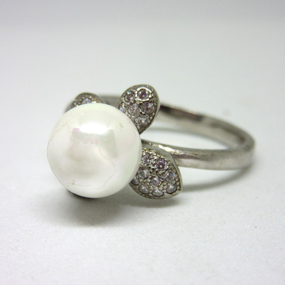 Silver 925 white pearl ring sr925-171 - Image 2