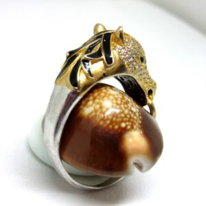Silver 925 horse face gents ring sr925-245