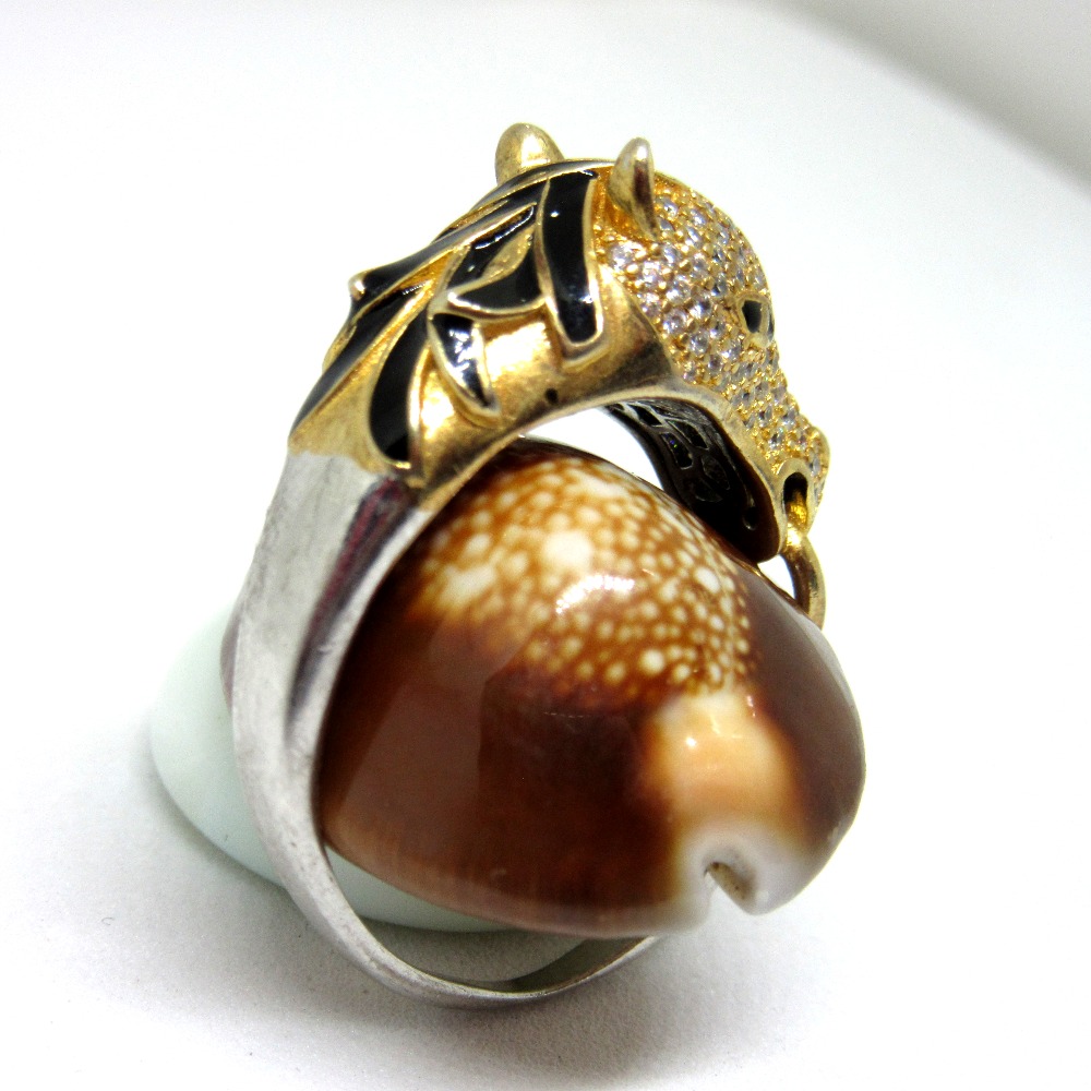 Silver 925 horse face gents ring sr925-245 - Image 3