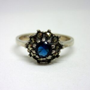 Silver 925 blue stone classic ring sr925-191