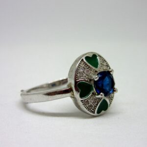 Silver 925 blue diamond meen ring sr925-231