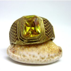 Gold plated pokhraj ring sr925-67