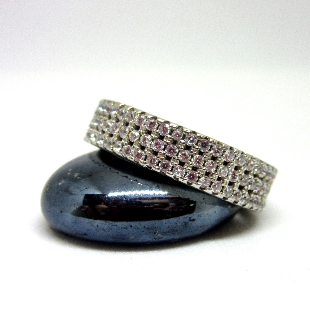 925 silver diamond band sr925-238 - Image 3