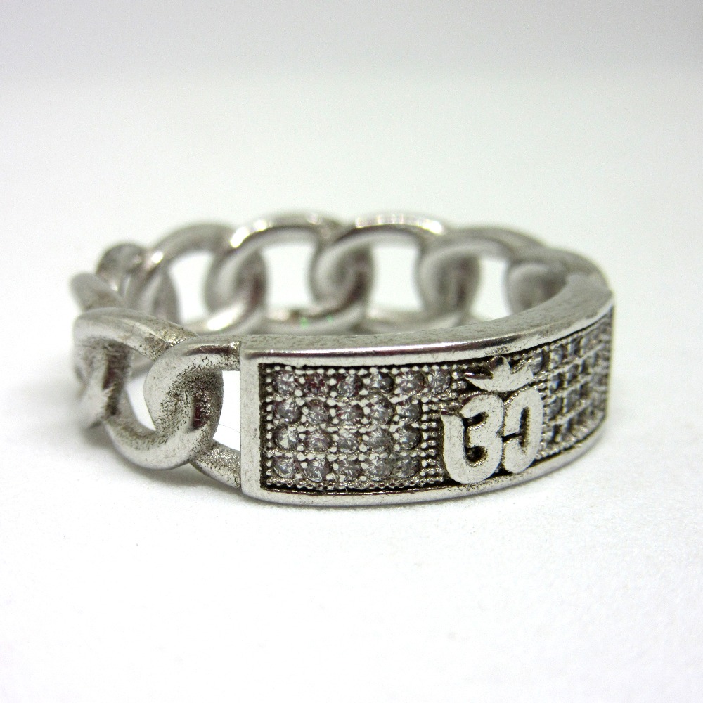 925 silver om logo ring sr925-210 - Image 2