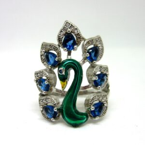 925 silver peacock ring sr925-36