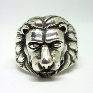 Silver 925 Oxidised Lion Men Ring