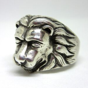 Silver 925 Oxidised Lion Men Ring