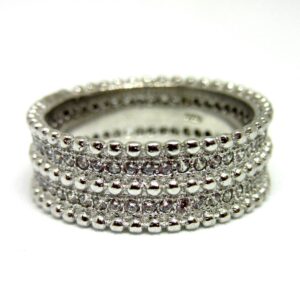 Modern Broad Band Silver 925 Diamond Ring