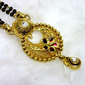 Gold semi jadtar classic mangalsutra