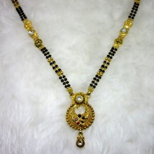 Gold semi jadtar classic mangalsutra