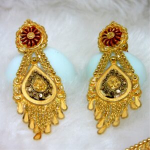 Broad bridal gold hm916 culcutti necklace set