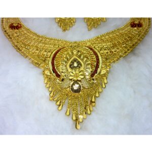 Broad bridal gold hm916 culcutti necklace set