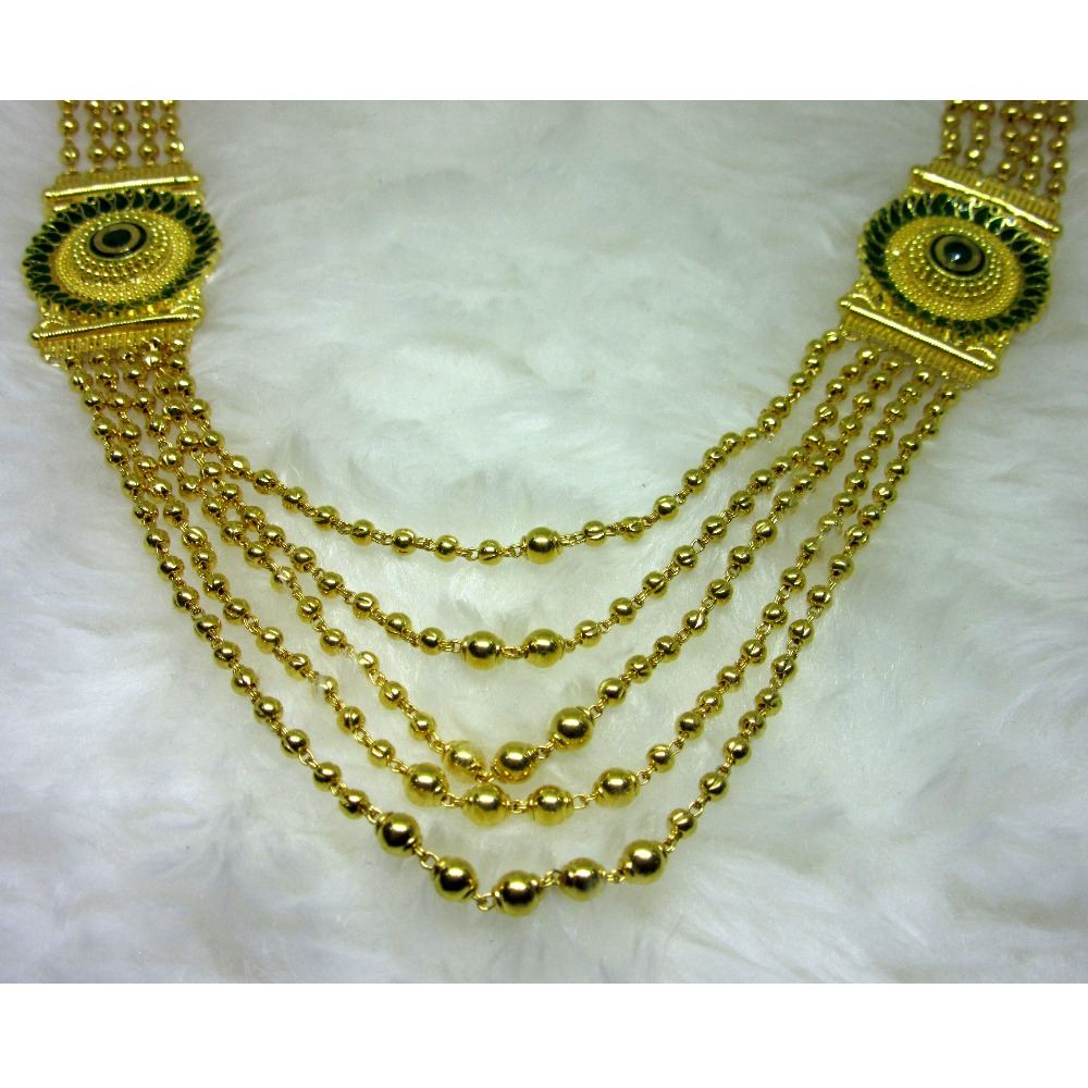 Antique Royal Gold Five Line Prince Mala - Image 3