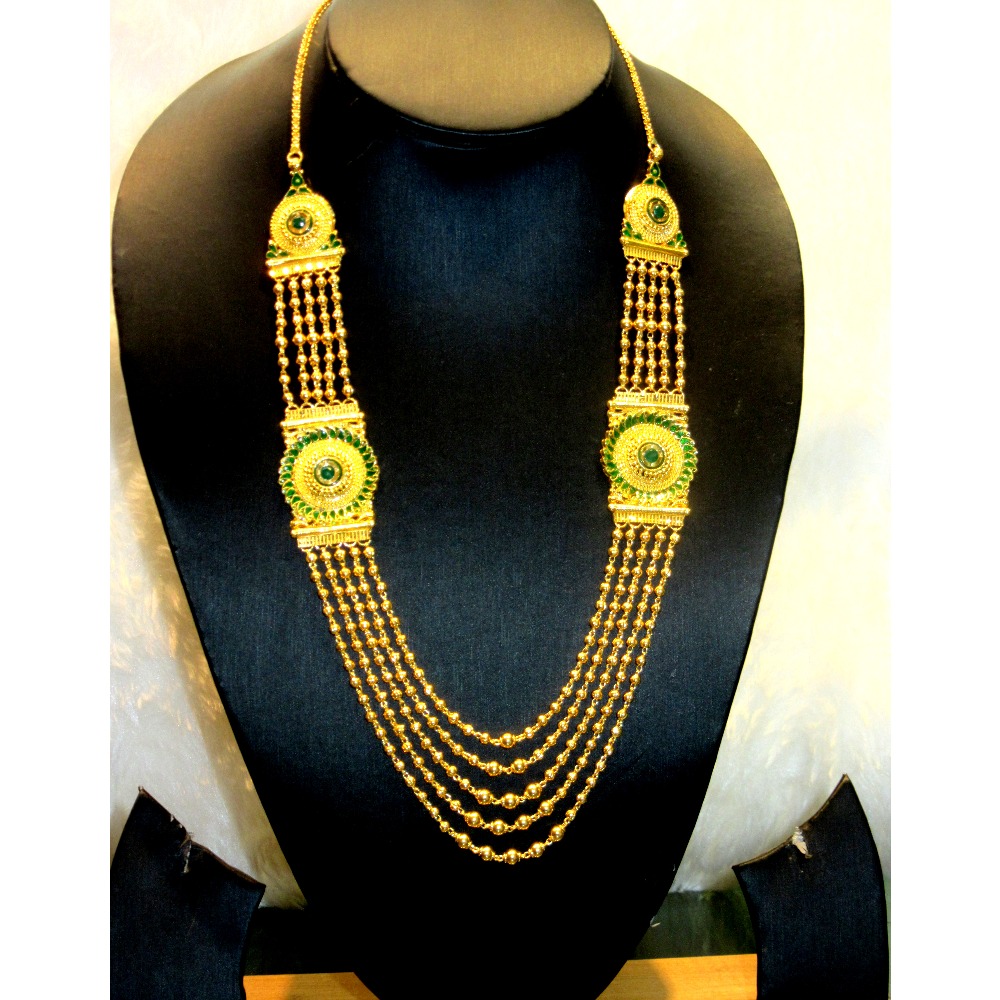 Antique Royal Gold Five Line Prince Mala - Image 2
