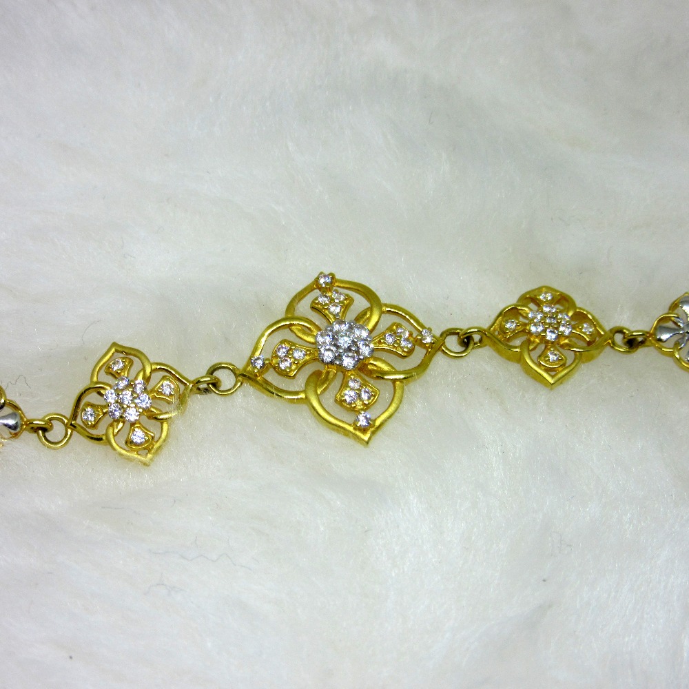 Gold Fancy Small Diamond Ledies Bracelet - Image 2