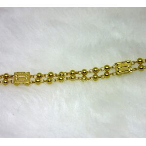 Gold Double Line Ball Fancy Ledies Bracelet