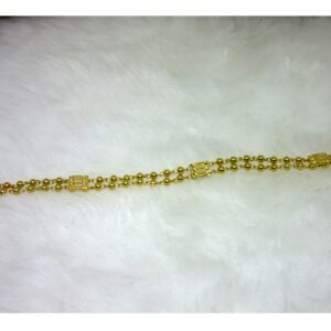 Gold Double Line Ball Fancy Ledies Bracelet