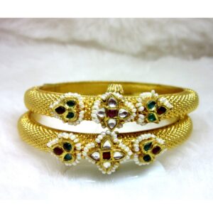 Gold jadtar bangles