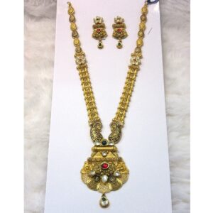 Special designer gold hm916 jadtar necklace set