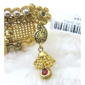Gold broad jadtar chokker neckwear set