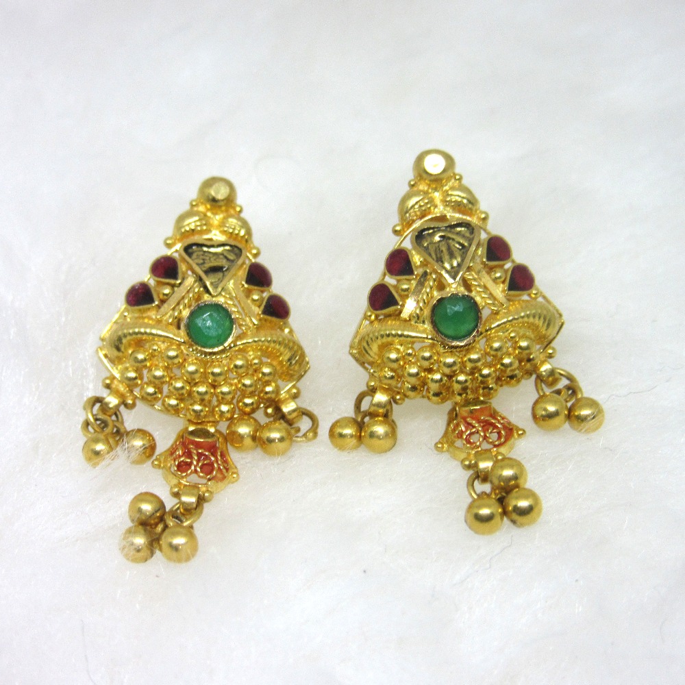 Gold HM916 Jadtar Necklace Set - Image 3