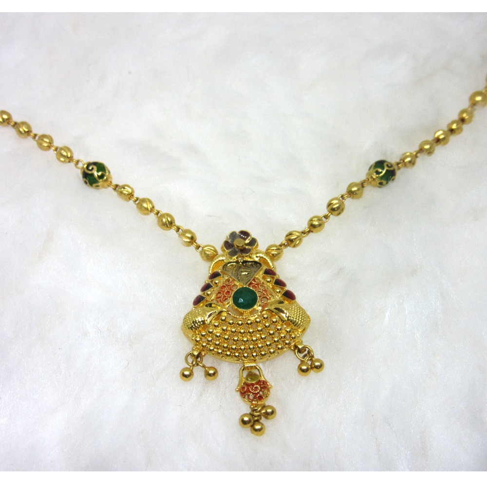 Gold HM916 Jadtar Necklace Set - Image 2