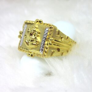 Gold carving ganesha ring