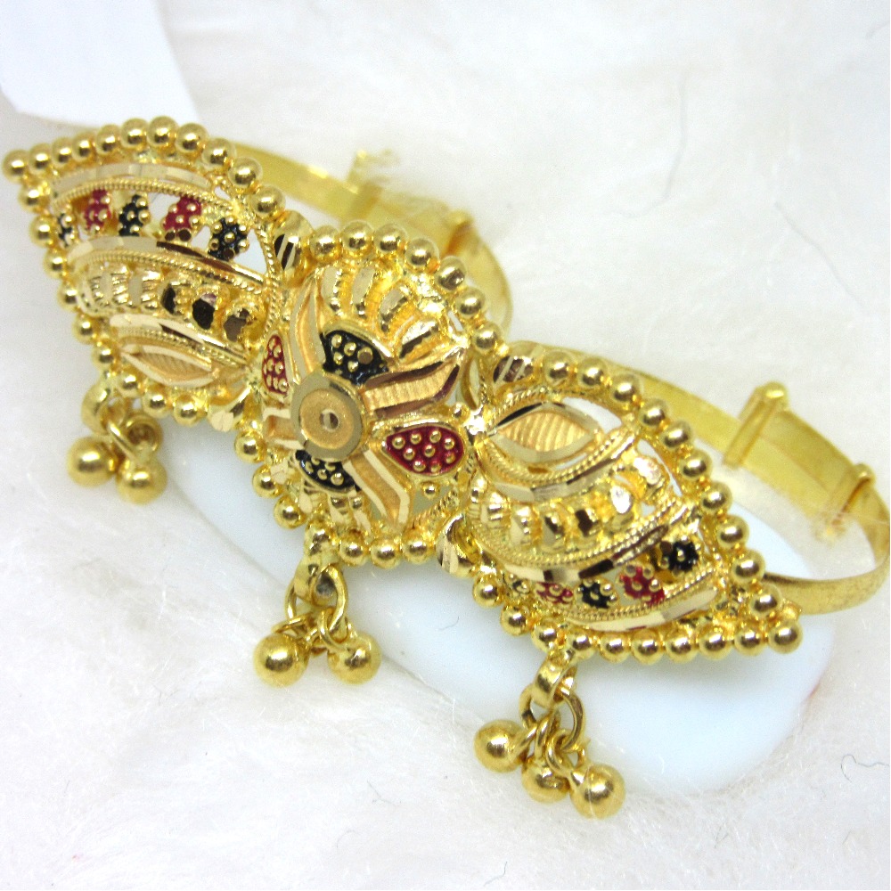Gold Two Finger Culcutti Bridal ring - Image 2