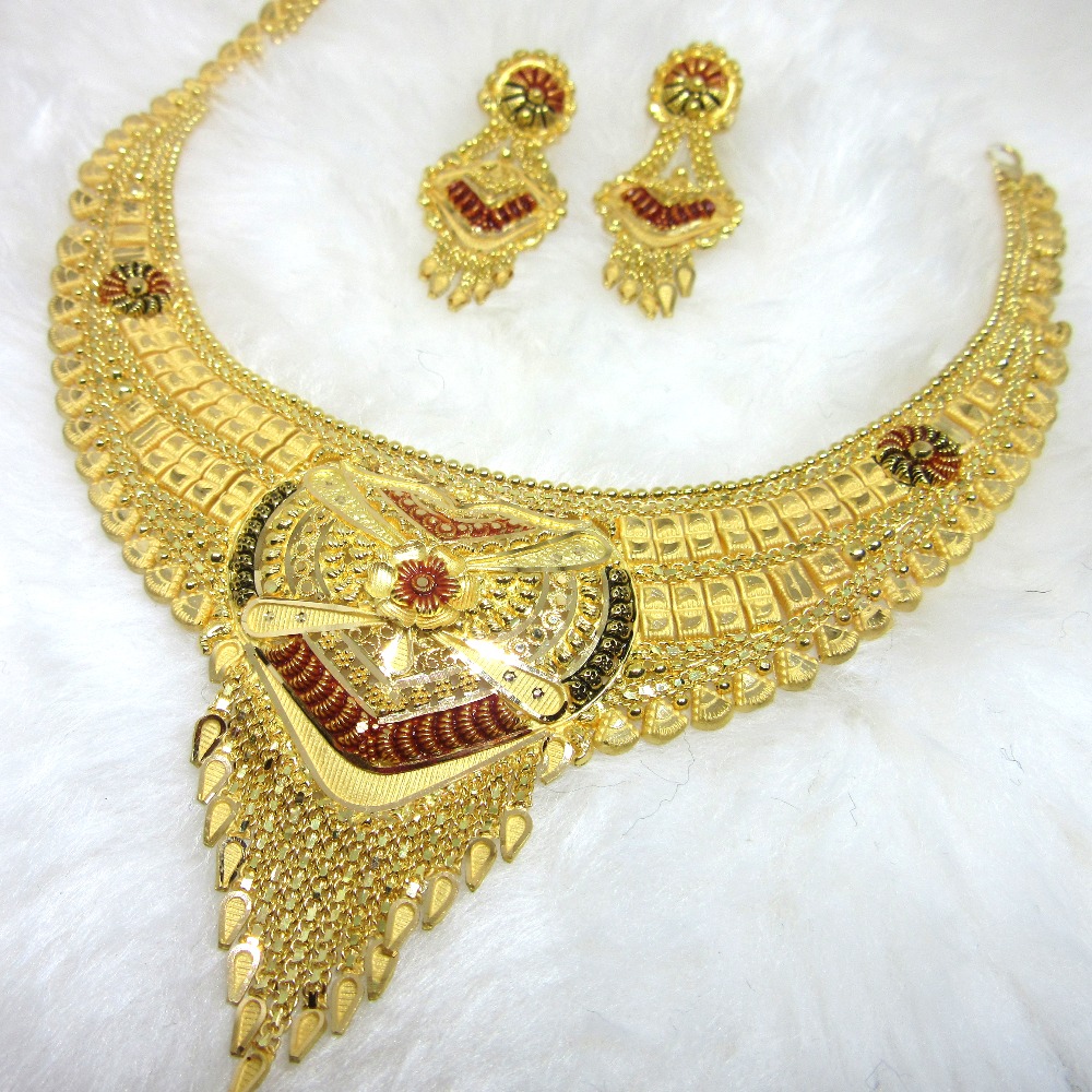 Simple Handmade Broad Yellow Gold hm916 Neckwear set