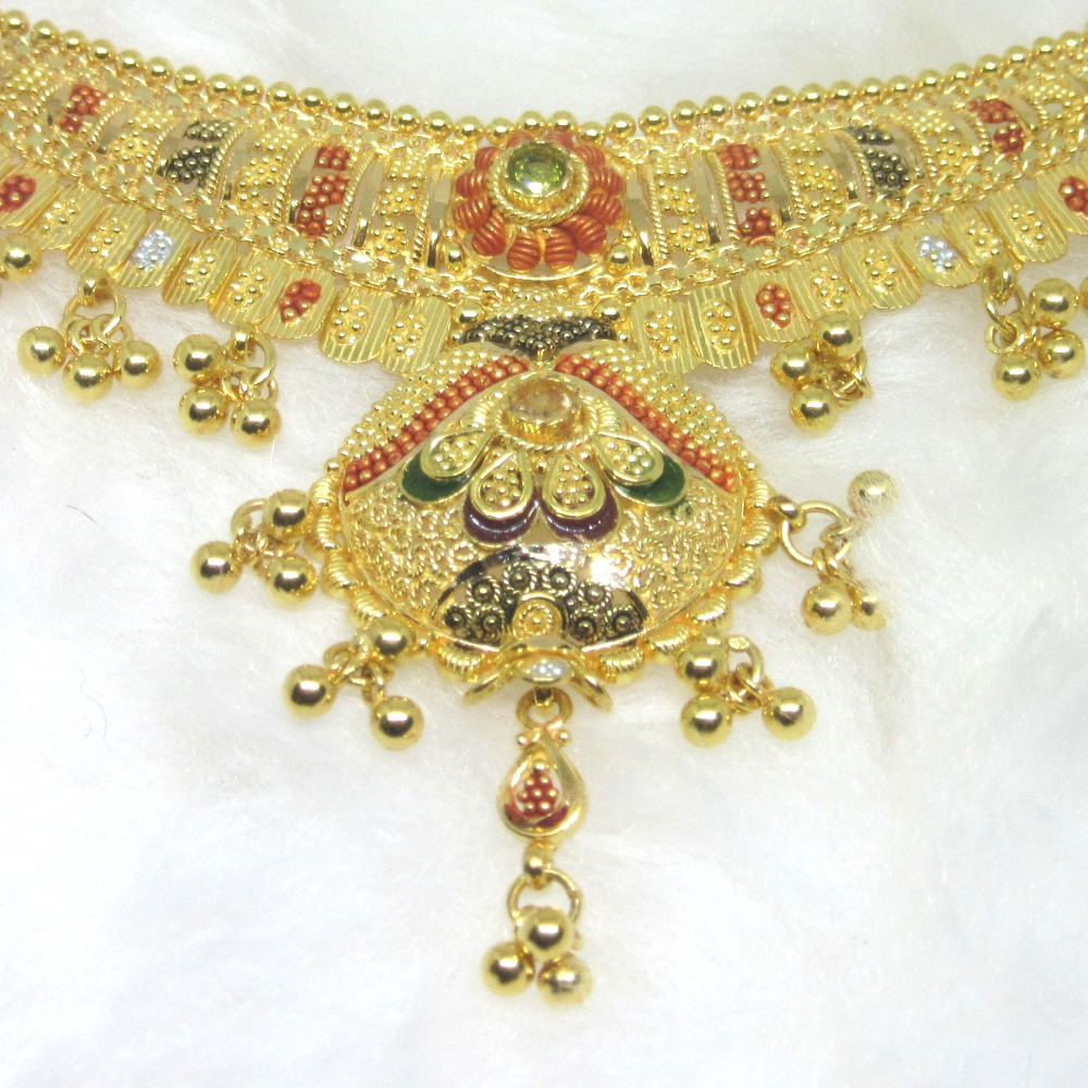 Lite Weight Colourful Culcutti Gold 22k hm916 set - Image 2