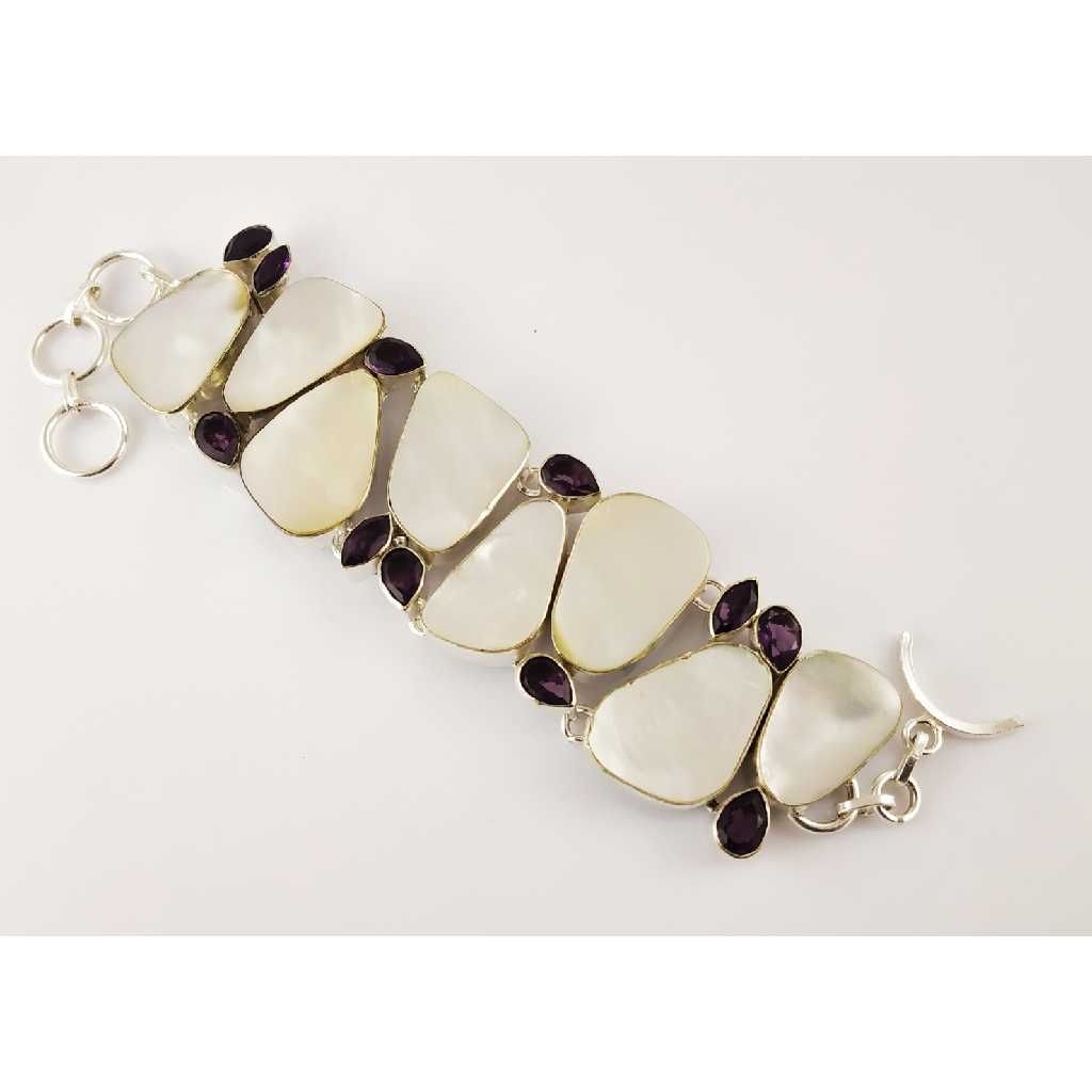 Mother Of Pearl German Silver Handmade Fashion Bracelet