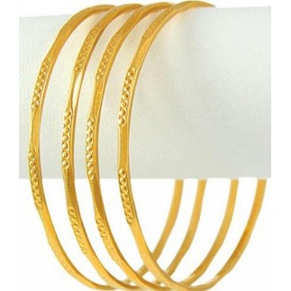 Fine Plain Gold Plated Bangles - Image 2