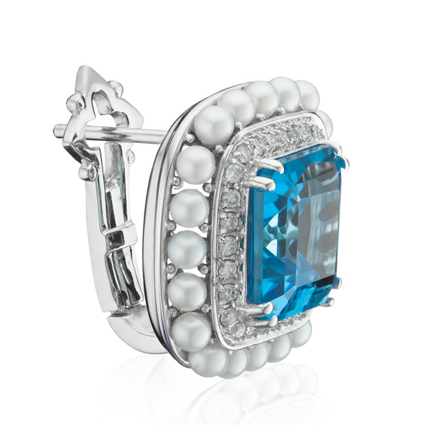 Estro Swiss Topaz Earrings