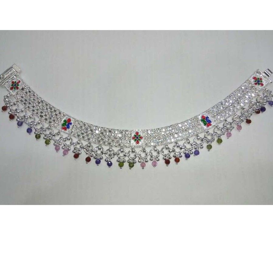 Jashti Milan Fancy Silver Payal - Image 2