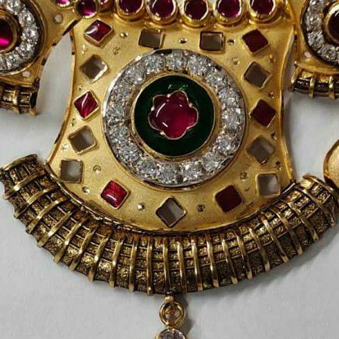 22k gold white & Pink stone pandal - Image 3