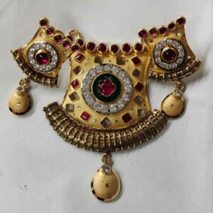 22k gold white & Pink stone pandal