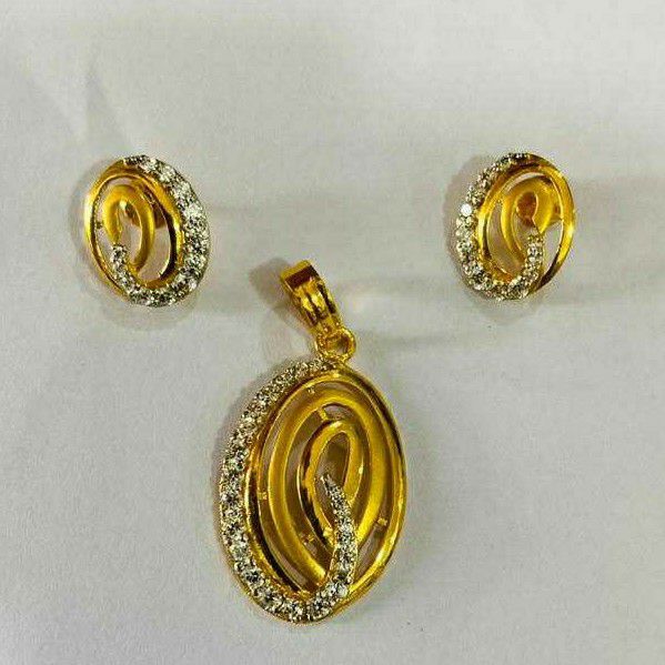 Gold buti white stone