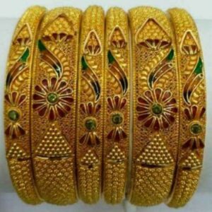 916 Gold Calcutti Design Bangles Kada