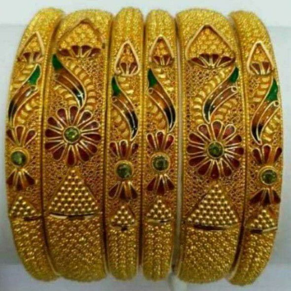 916 Gold Calcutti Design Bangles Kada - Image 3