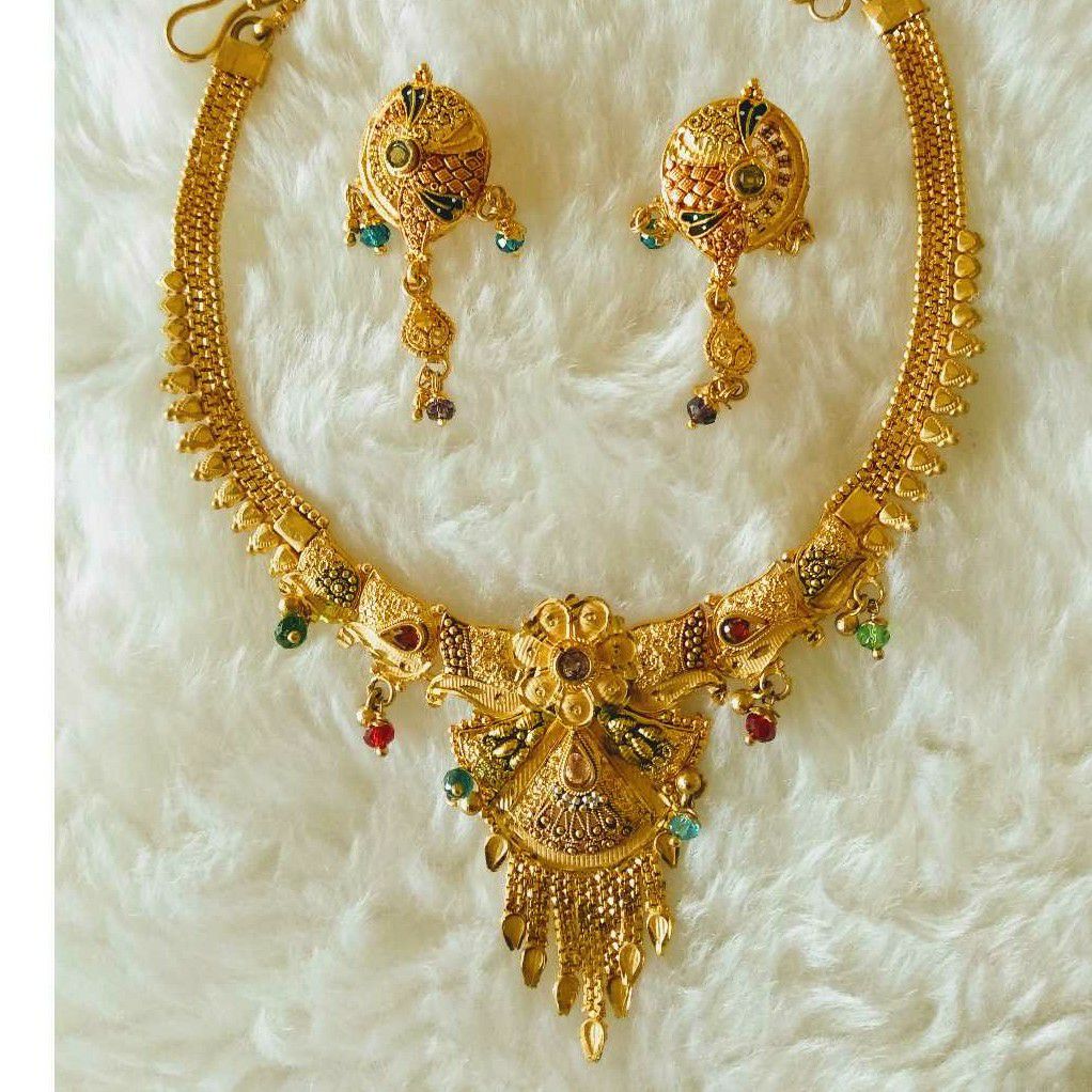 Gold Necklace Setii Butti Antique Piece - Image 3