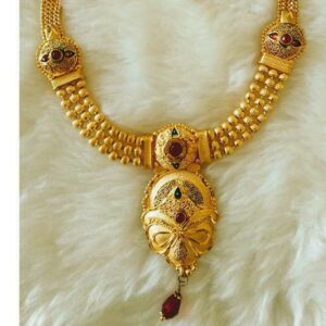 Gold Fancy Necklace Set Butii